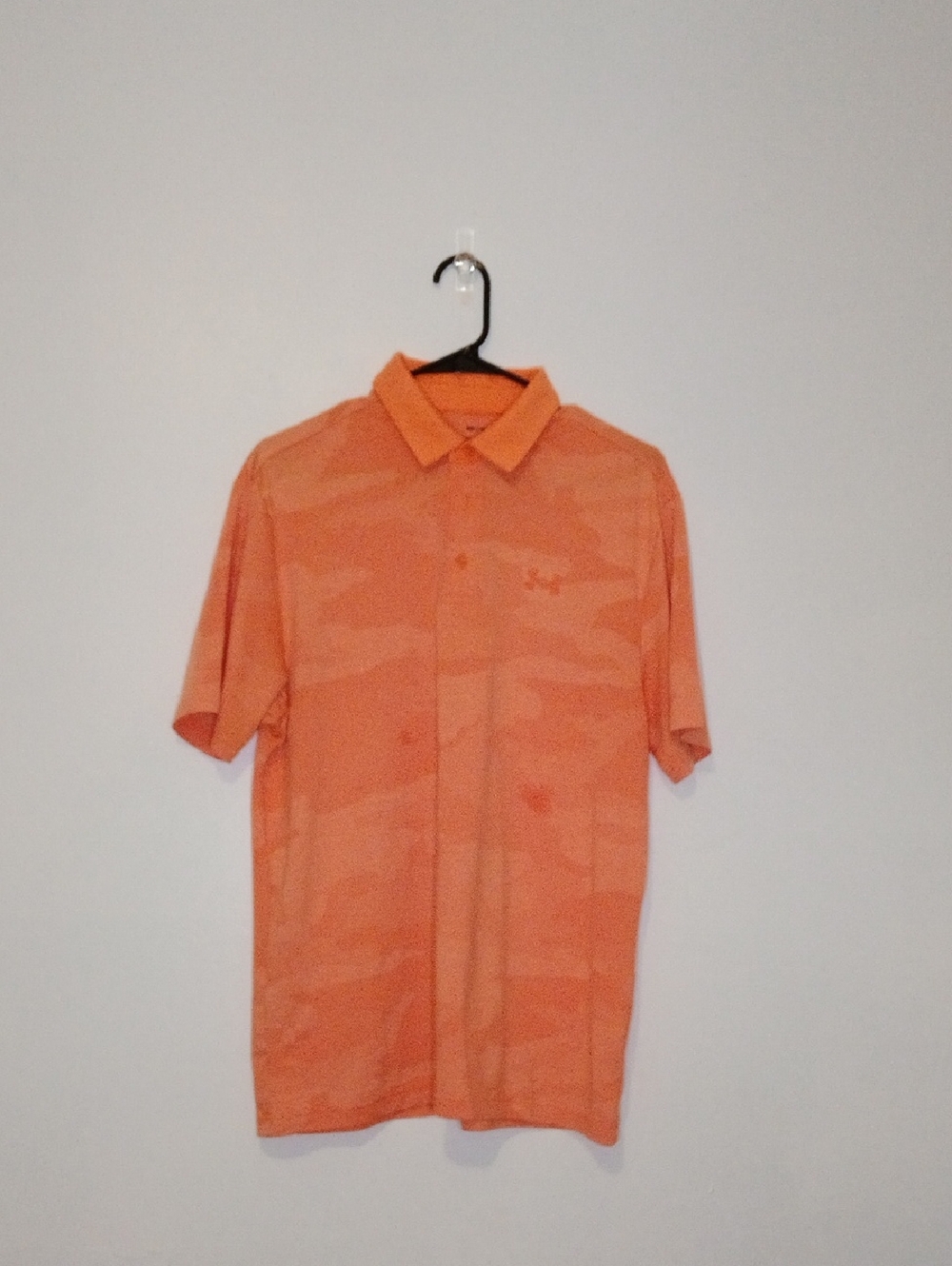 Under Armour Orange Men's Short-Sleeve Polo with Camo Texture